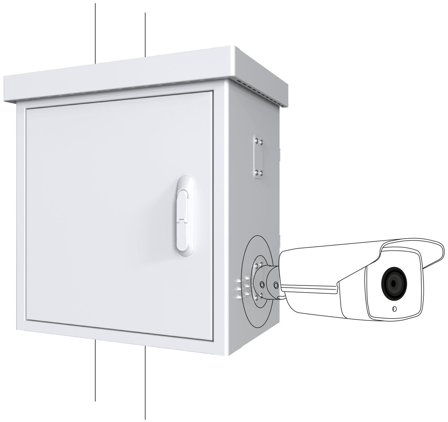 Lanview by Logon - camera surveillance cabinet - maxi radius, for 4 cameras