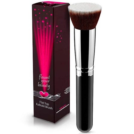 Flat-Top meikkisivellin pehmeillä synteettisillä harjaksilla ja mustalla ABS-kahvalla, tasainen ja raidoittumaton pohjameikki