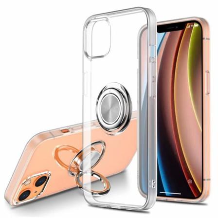 Iphone 14 Stöttåligt Skal Med Ringhållare Fresh Transparent