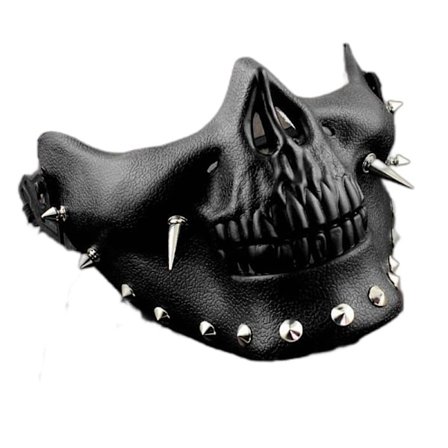 Steampunk Mask Men Maskerad Skelett Spike Halv Ansikte Dödskalle Mask Kostym Cosplay