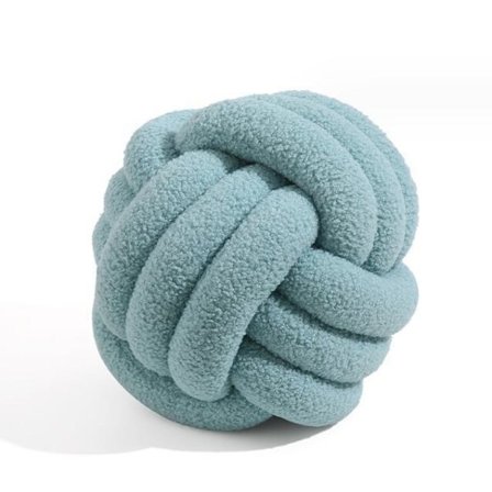 Handstickad Knuten Boll Lammull Kudde