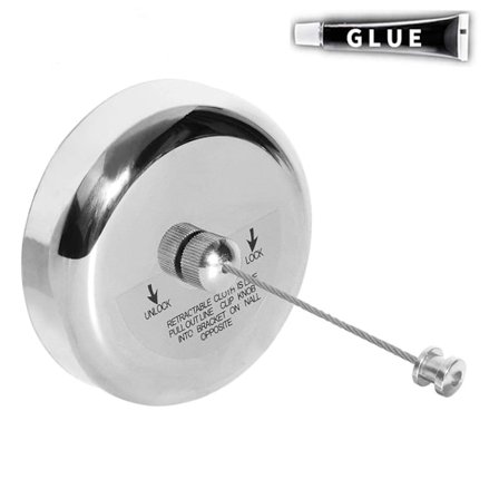 Uttrekkbar klessnor, stansfri, justerbar klesstativ i rustfritt stål med nylon tau