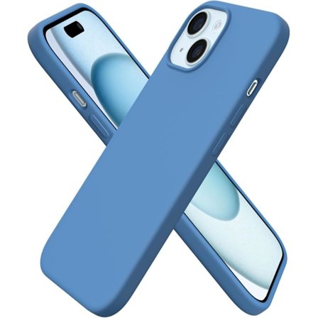 Etui til iPhone 15, silikonetui kompatibelt med iPhone 15 6,1 tommer, slankt tynt etui, full beskyttelse mykt etui, støtsikkert etui blått