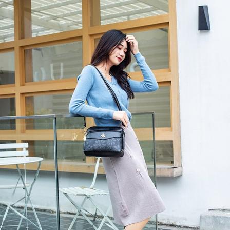 Stor Kapacitet Taske Kvinder Nye Cross-Border Kvinder Taske Midaldrende Temperament Mor Trykt Skuldertaske Vandtæt Crossbody Messenger Taske Black