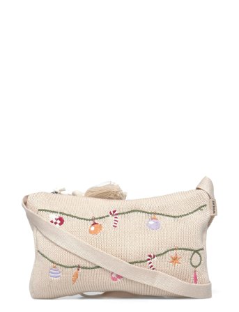 Wheat Knitted Clutch Emb. Dagmar - Cream - ONE SIZE