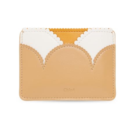 Chloé Linda card case , Beige , Dames , Maat: ONE Size Portefeuilles
