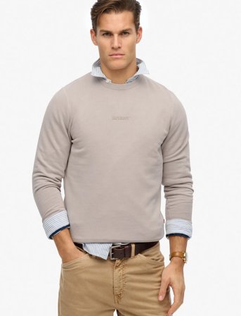 Superdry Micro Logo Crew - Beige - L