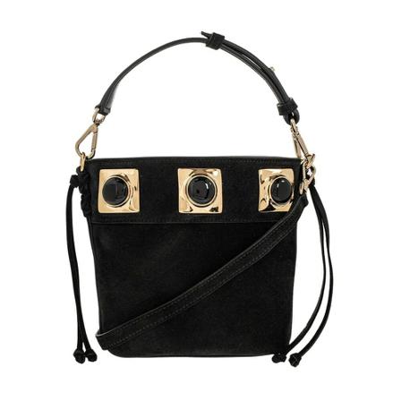 Etro, Suede bag Crown Me collection Zwart, Dames, Maat:ONE Size