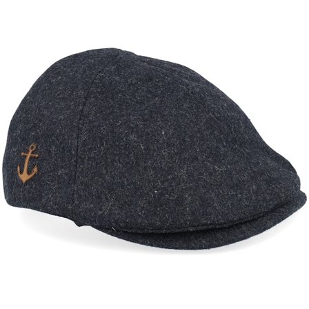 Jack Anchor - Grey - flatcap - Cap - Anchor Patch Charcoal Wool Ivy Flat Cap - Hatstore