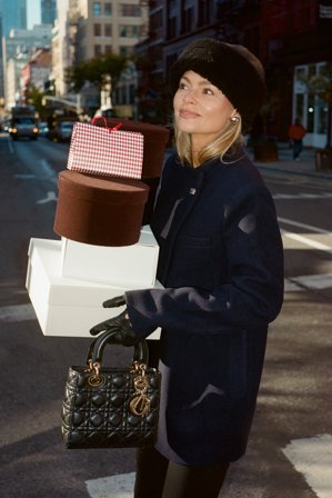 Claire Rose x NA-KD Jacke aus Wollmischung mit Schnallendetail - Premiumqualität - Marine - EU 32