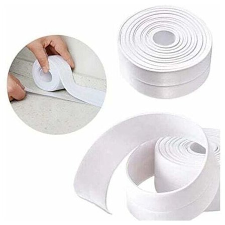 1 rull selvklebende vanntett tetningstape, bade- og kjøkkentettingstape, selvklebende tape (hvit) 3,2 x 38 mm