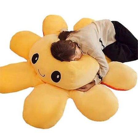 Kääntyvä mustekala pehmolelu, suuri pehmoinen mustekala tyyny lelut - WELLNGS Oranssin V