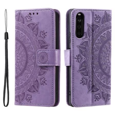 SKALO Sony Xperia 10 VI Mandala lompakkokotelo - Violetti Purple