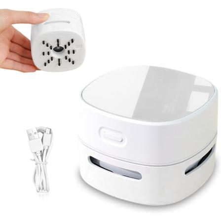 Mini Kordløs Bordstøvsuger USB Oppladbar Skrivebordsstøvsuger 360° Rotasjon, Mini Håndholdt Støvsugere for Bord Skrivebord Pute Bil