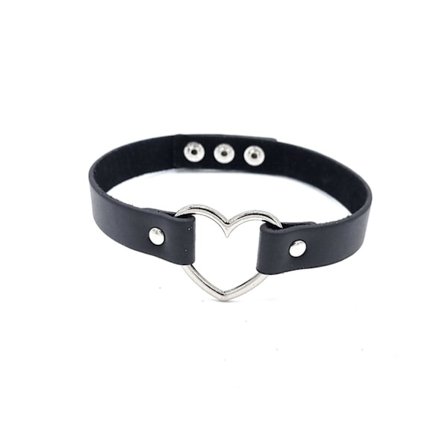 Svart halsband med hjärta - Bondage