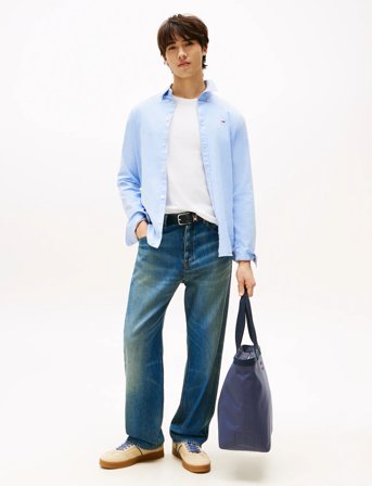 Tommy Jeans Tjm Slim Stretch Oxford Shirt - Blue - M