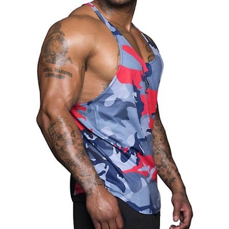 Herrarnas Gym Väst Camo Tank Tops Sport Sleeveless T-shirt