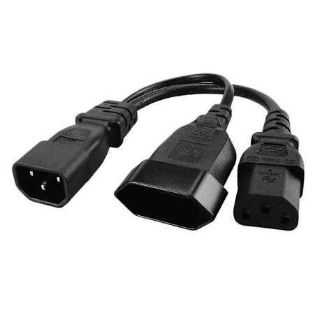 IEC320 C14 Till IEC320 C13 + Splitter Kabel Adapter Kabel För PC Skärm Och Skrivare