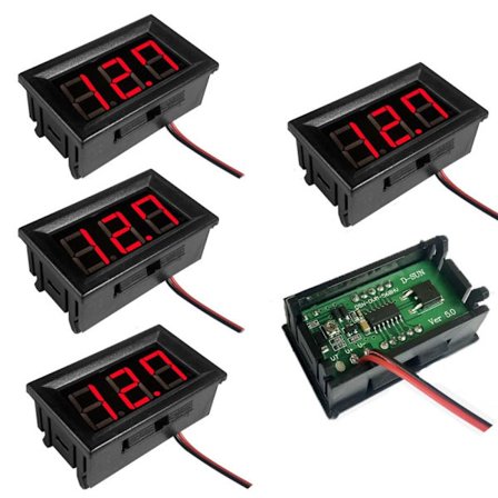5 Pack Digital Mini Voltmeter Spenning Display LED Display Panel