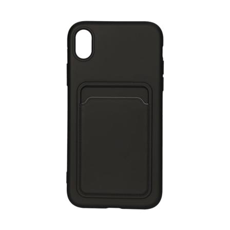 Iphone Xr Silikonskal Med Korthållare - Svart Svart
