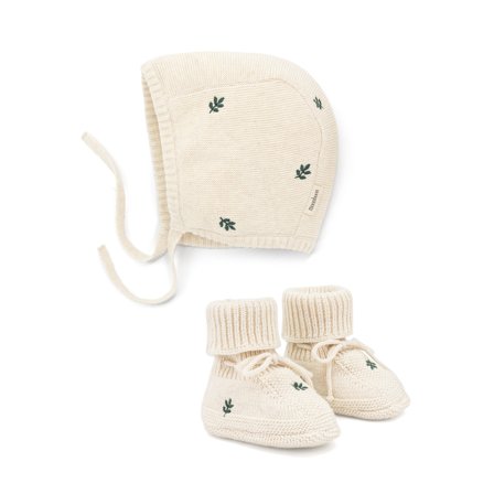 Bonnet et chaussons & tricot - coffret cadeau