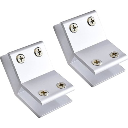 Glassklemme, 2-pak justerbar dobbeltsidig aluminiumlegering glasshyllestøttebrakett, for 10-12 mm tykkelse