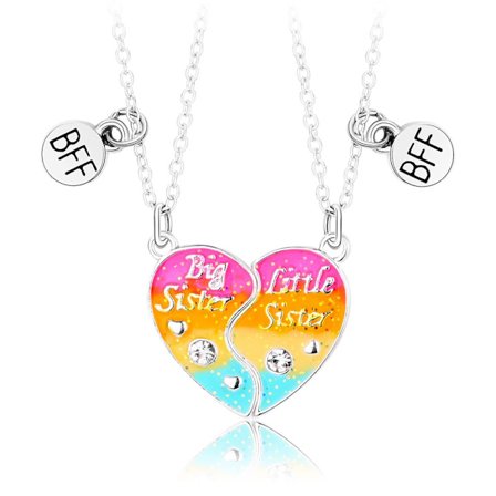 Bedste Veninde Halskæde - Bff Halskæde Til 2 Piger, Magnetisk Hjerte Venskab Halskæde | Matchende Bedste Veninde Halskæder