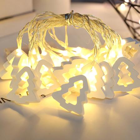 Julepynt Antikk Liten Lyskjede LED Tre Henger Juletrær Lampe Lyskjede Warm White Christmas Tree 1.5M10led