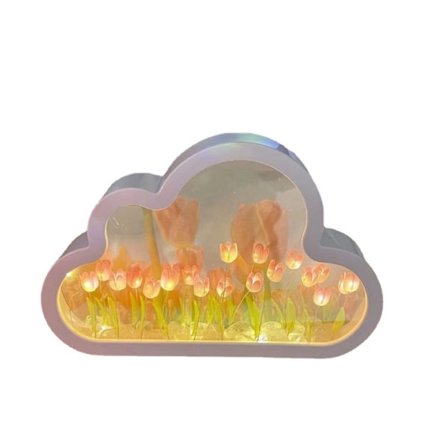 DIY Sky Tulipan Natlampe Dekorativt Ornament Håndværk Husholdningsspejl Bord til Børn Piger Drenge Soveværelsesindretning