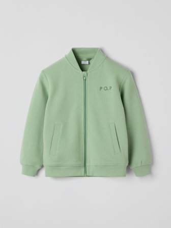 Sweatshirt glidelås - 122 - barneklær - green - Polarn O. Pyret