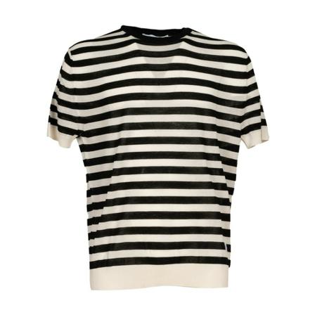 Department Five, Striped strip shirt short sleeves Beige, Heren, Maat:M