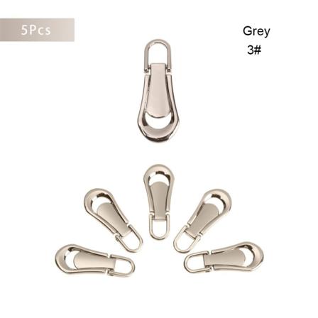 5 Stk Lynlåshoved Lynlåstrækker Grå 3