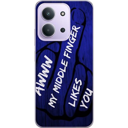 Kompatibelt Mobildeksel til Xiaomi Redmi 15C Mørk typografisk illustrasjon med hjerteform og budskap om vennskap mot dyp blå tretekstur