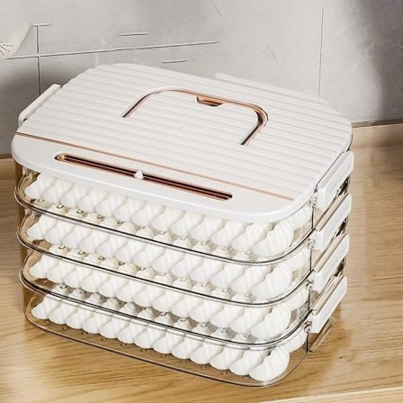 Dumpling Box Mat Forseglingsboks HVIT FIRE LAG FIRE LAG