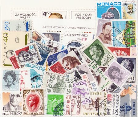 Berømte personer - Frimærkepakke - Stemplet