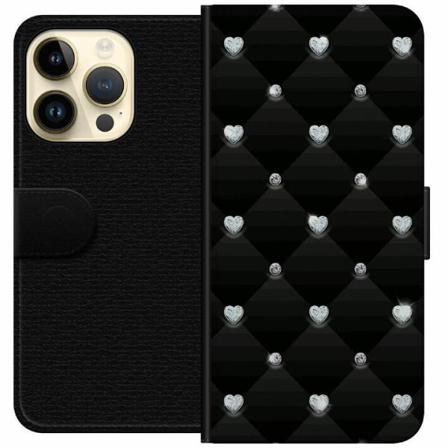 Apple Iphone 14 Pro Plånboksfodral Bling Heart