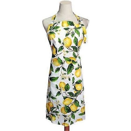 Tunt Citron Bomull Förkläde för Kvinnor Justerbart Matlagningsförkläde med Ficka