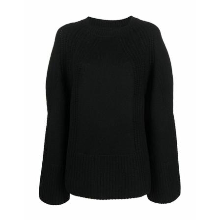 Loulou Studio Round-neck Strik Sort, Dame Striktrøjer