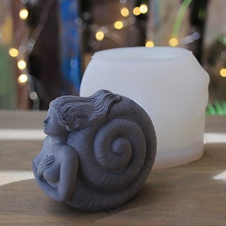 Snäckform i Resin, Snäckljusform, Djurform i Resin, Smycken i Resin, Gjutformar i Resin, Handgjord Silikonform för Resinljustillverkning