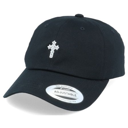 Iconic - Svart unconstructed Keps - Christian Celtic Cross Dad Cap Black Adjustable @ Hatstore
