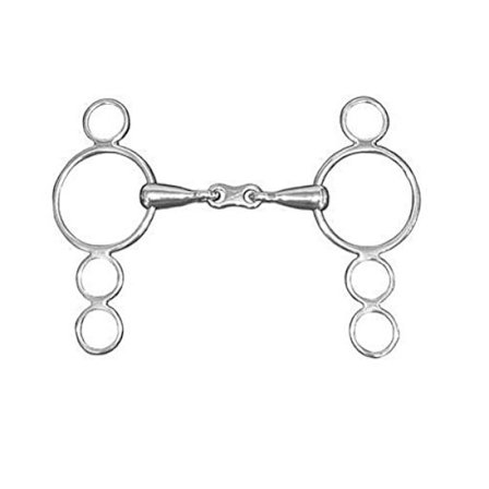 Lorina French Link 3 Ring Dutch Gag 5.5in Silver
