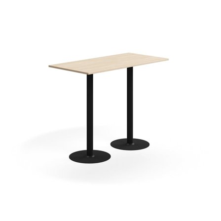 Bar table ALVA, 1400x700x1100 mm, floor fixed, high pressure laminate, black/birch