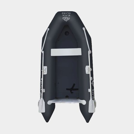 Inflatable boat / inflatable dinghy Black Island 360, aluminium floor, black + oars + pump + storage bag + repair kit