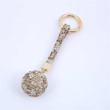 Rhinestone läderrem Crystal Ball Pendant nyckelring 3