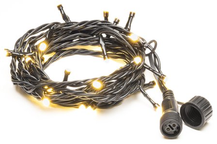 Konstsmide 4850-137 Ljusslinga svart mjuk kabel, 50 frostade LED Varmvita, Belysning