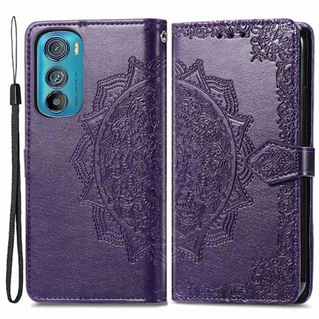 Mandala Motorola Edge 30 Flip Etui - Lilla