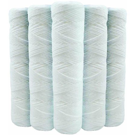 Sett med 5 spiralvannfilterpatroner anti-sediment 9 3/4 - 20 mikron Kompatibel med 10 tommers filtre