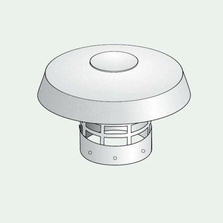 Terminale di scarico per fumi verticale 60 mm f (alluminio)