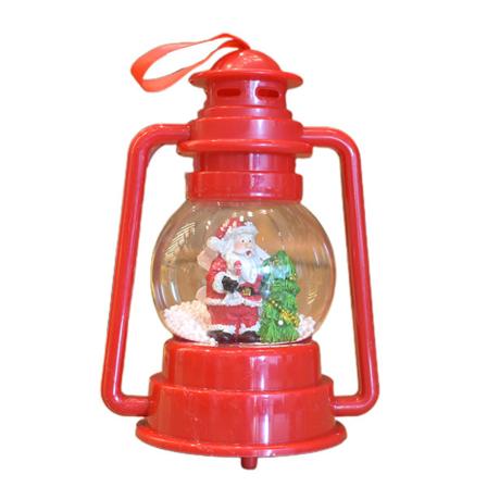 Jul Led-ljus Glödande Kristallkula Automatisk Snöflinga Flygande Musik Lykta för Xmas Holiday Party Bakgrundsdekoration Red Elder
