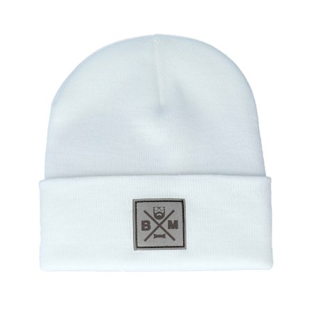 Bearded Man - Vit cuff Beanie - Bm Cross Patch White Beanie @ Hatstore